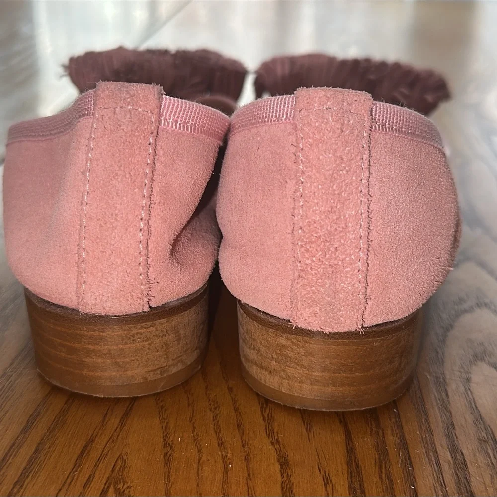 Sesto Meucci Pink Suede Loafers with Fringe size 8M - Picture 7 of 9